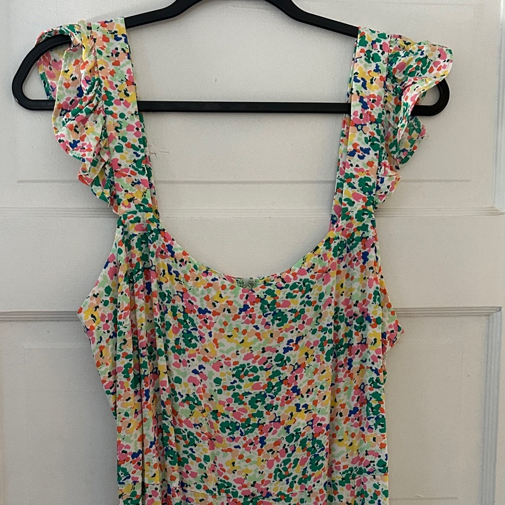 LOFT Multicolor Ruffle Sleeve Blouse